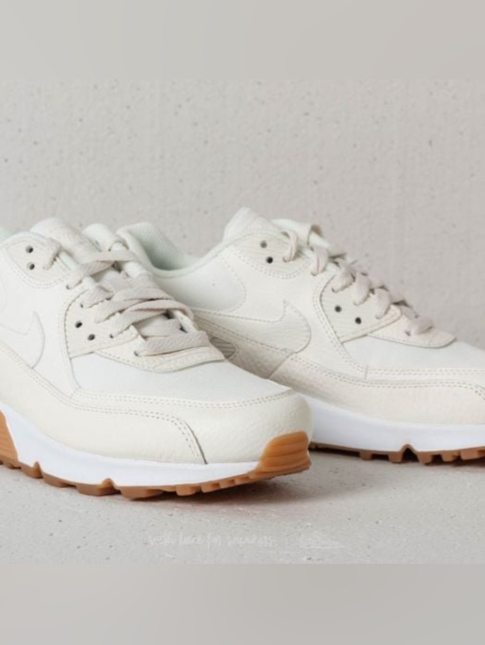 Nike Air Max 90 White Sneakers with Gum Sole
